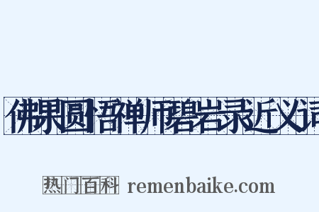 佛果圆悟禅师碧岩录近义词是什么意思的图片